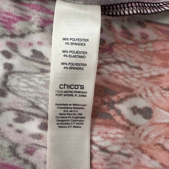 Chico's Maxi Dress Size 2Pink Brown Womens 12 Large Art Nouveau Butterfly Print - Picture 6 of 12